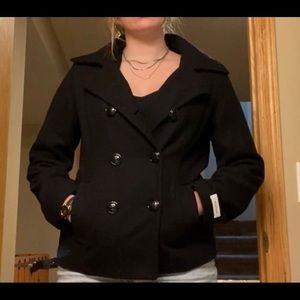 Calvin Klein black button peacoat